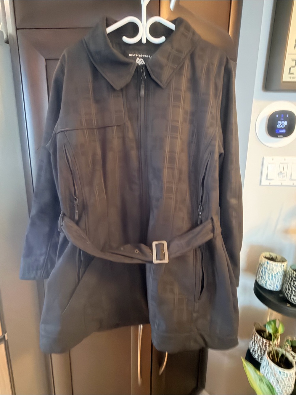 Plus Black Belted Trench Coat